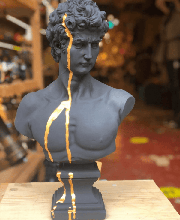 Gold Drip David Bust Statue - David Bust Statue for Sale