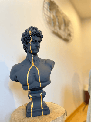 Gold Drip David Bust Statue - David Bust Statue for Sale