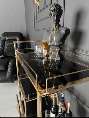 Gold Drip David Bust Statue - David Bust Statue for Sale