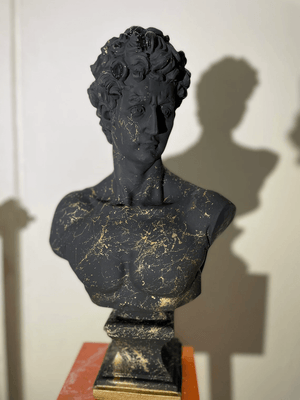 Black Gold Strip David Bust - David Bust Statue for sale