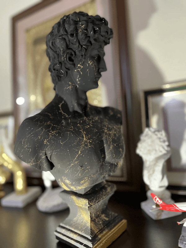 Black Gold Strip David Bust - David Bust Statue for sale