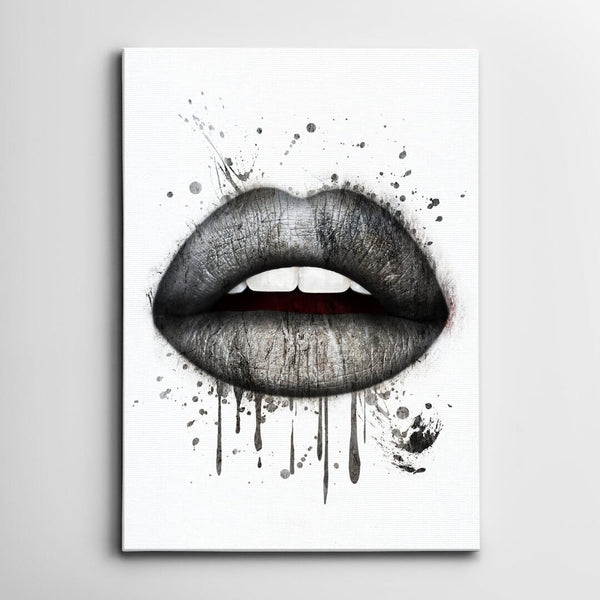 Black Drip Lips Art- Lips Canvas | MusaArtGallery™