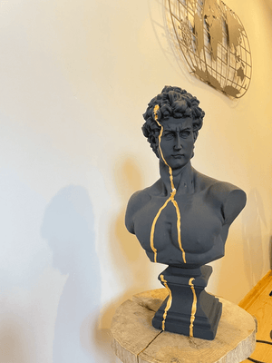 Gold Drip David Bust Statue - David Bust Statue for Sale