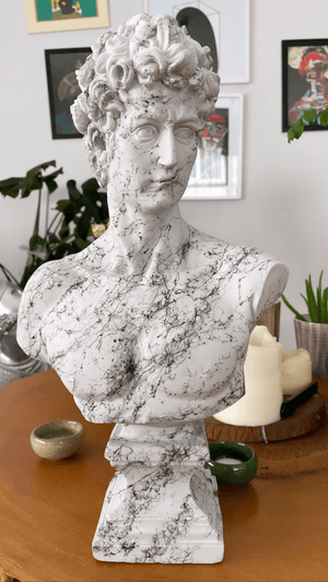 Black Strip David Bust Statue - David Bust Statue for sale
