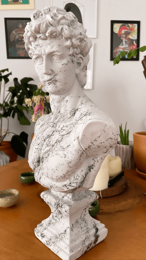 Black Strip David Bust Statue - David Bust Statue for sale