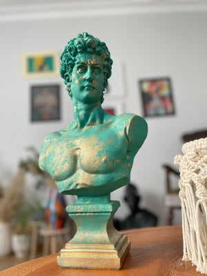 Blue David Bust Statue - David Bust Statue For Sale