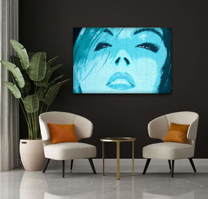 Blue Face Graffiti Wall Art - Street art on canvas