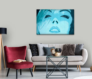 Blue Face Graffiti Wall Art - Street art on canvas