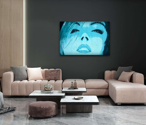 Blue Face Graffiti Wall Art - Street art on canvas