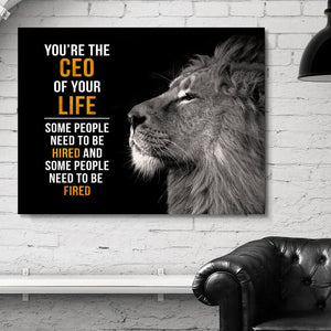 Lion Face Canvas - Motivational Wall Art