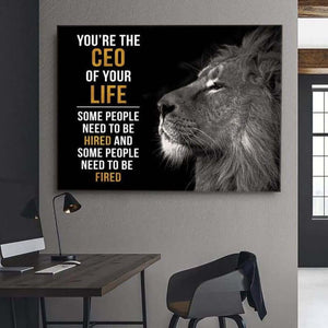 Lion Face Canvas - Motivational Wall Art