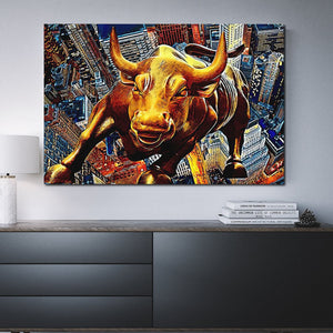Wall Street Bull Canvas - Motivational Wall Art