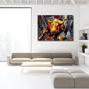 Wall Street Bull Canvas - Motivational Wall Art