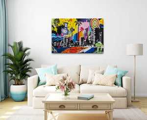 Circus Graffiti Wall Art - street art on canvas