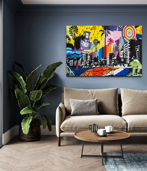 Circus Graffiti Wall Art - street art on canvas