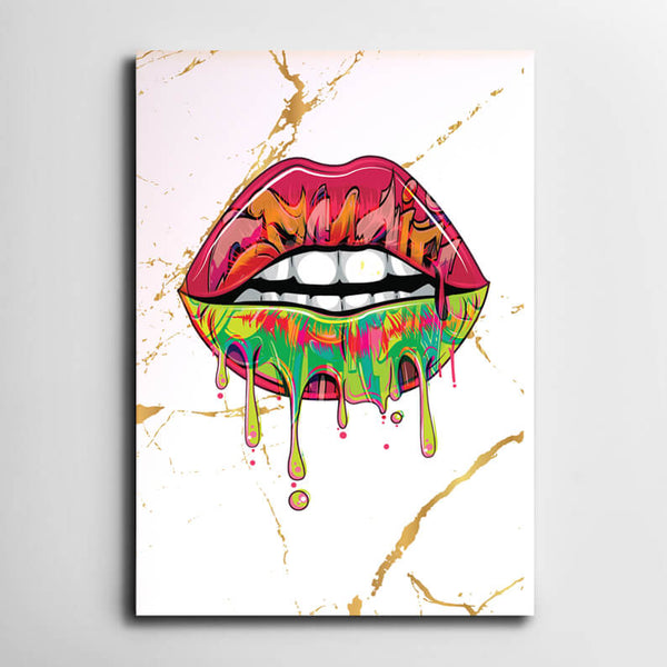 Dripping Lips Art- Lips Canvas | MusaArtGallery™