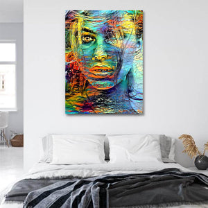 Women Face Wall Decor- modern art on canvas