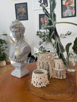 Gold Grey David Bust Statue