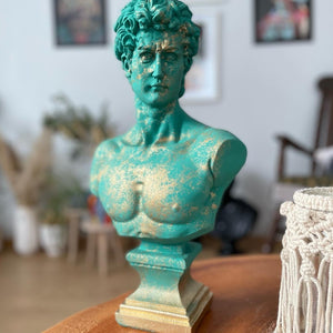 Blue David Bust Statue - David Bust Statue For Sale
