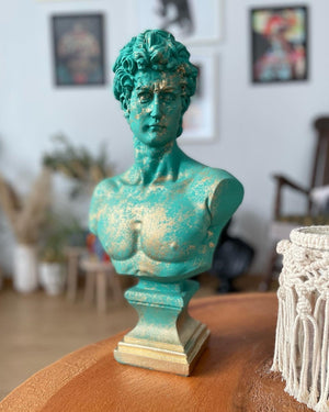 Blue David Bust Statue - David Bust Statue For Sale