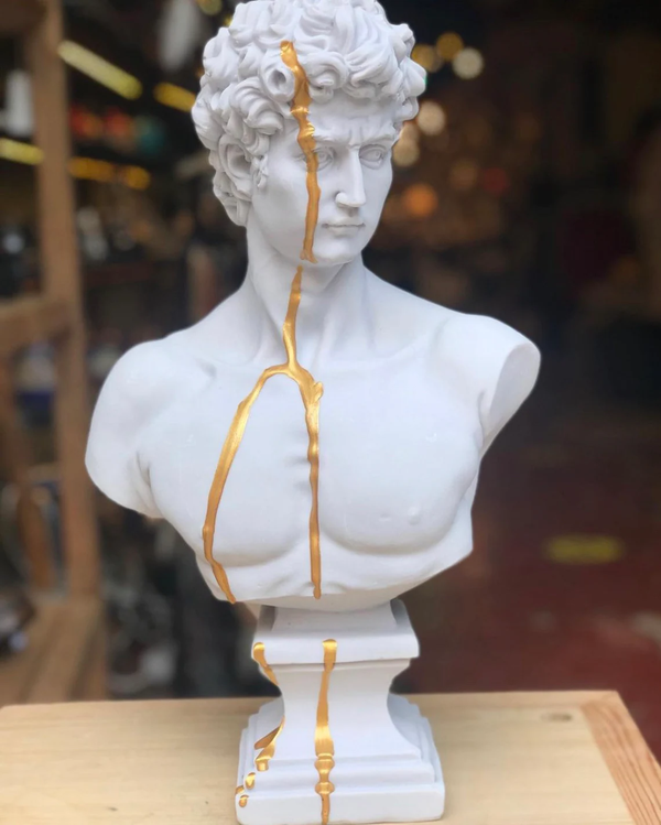 Gold David Bust Statue - David Bust Statue For Sale