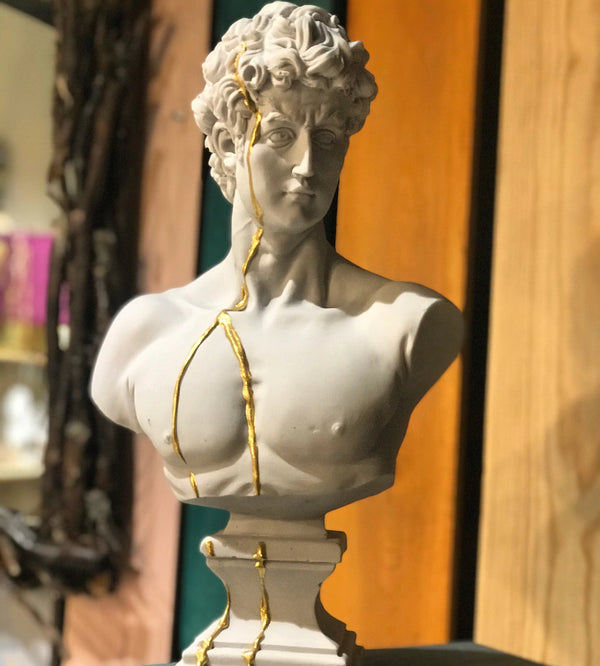 Gold David Bust Statue - David Bust Statue For Sale