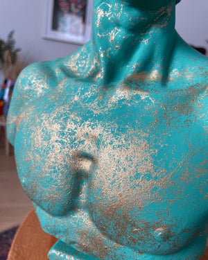 Blue David Bust Statue - David Bust Statue For Sale