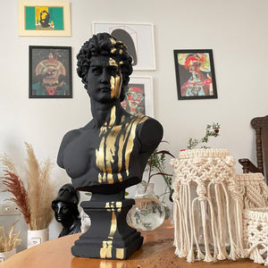 Black Gold David Bust Statue -David Bust Statue For Sale
