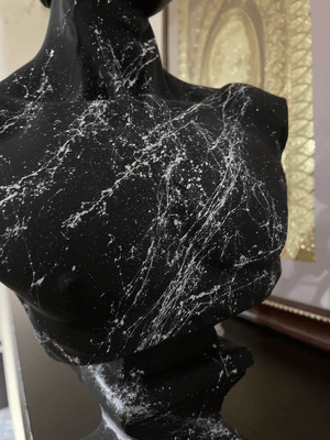 White Marble Black David Bust Statue - David Bust for Sale