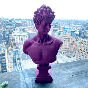 Burgundy David Bust Statue - David Bust Statue For Sale