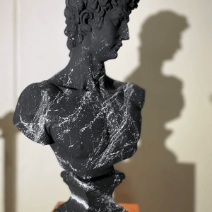 White Marble Black David Bust Statue - David Bust for Sale