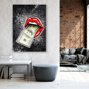 Luxury Money Lips Black Canvas Prints Wall Art - Canvas Painting, Pain –  UnixCanvas