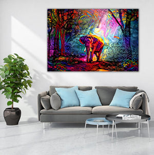 Psychedelic Elephant Art -Pop Canvas