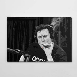 Elon Musk Smoking Canvas