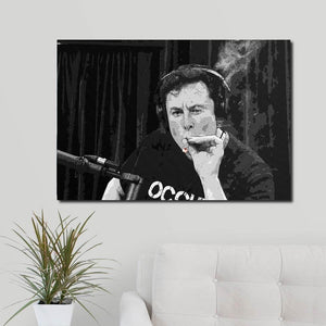 Elon Musk Smoking Canvas