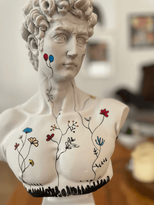 Floral David Bust Statue - David Bust Statue for sale