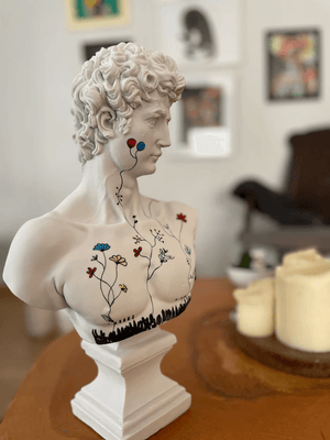 Floral David Bust Statue - David Bust Statue for sale