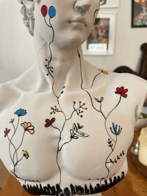 Floral David Bust Statue - David Bust Statue for sale