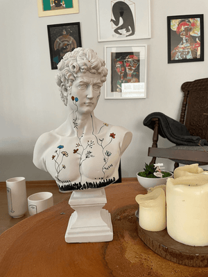 Floral David Bust Statue - David Bust Statue for sale