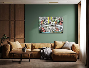 Frog Graffiti Wall Art - street art on canvas