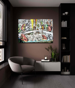 Frog Graffiti Wall Art - street art on canvas