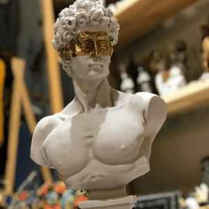 White Gold David Bust Statue - David Bust Statue For Sale