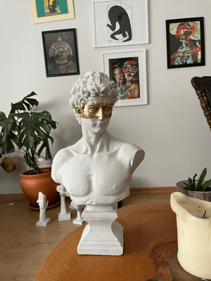 White Gold David Bust Statue - David Bust Statue For Sale