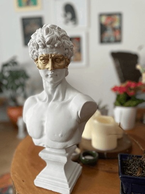 White Gold David Bust Statue - David Bust Statue For Sale