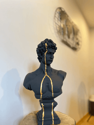 Gold Drip David Bust Statue - David Bust Statue for Sale