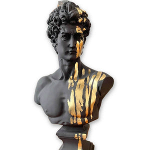 Black Gold David Bust Statue -David Bust Statue For Sale
