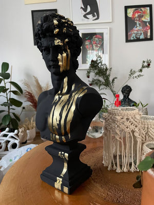 Black Gold David Bust Statue -David Bust Statue For Sale