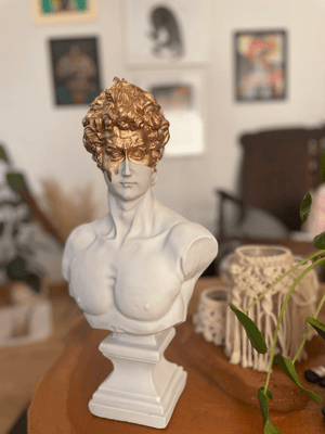 Gold White David Bust Statue -  David Bust Statue for sale