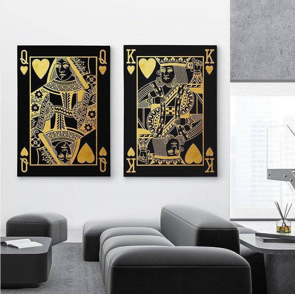 King / Queen Playing Card Set, His & Hers Wall Art, Vintage Style, Set of 2  Prints, Wall Decor, Digital Download, Retro Decor, Printable Art -  UK