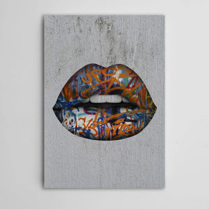 Street Graffiti Lips Art - Lips Canvas | MusaArtGallery™